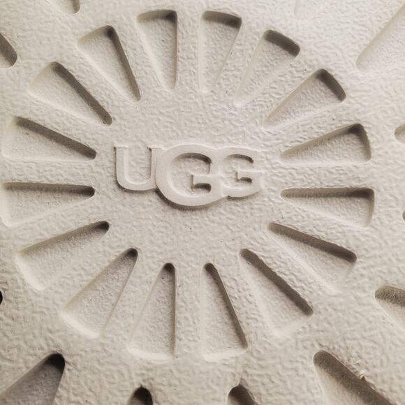 UGG Fuzz Sugar Terry Cross Slide Slipper Womens Platform Shoes Banana Pudding 9 - Picture 10 of 12